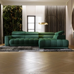 Narożnik L-kształtny Mojito z regulowanymi zagłówkami, bez funkcji spania Narożnik L-kształtny Mojito z regulowanymi zagłówkami, bez funkcji spania