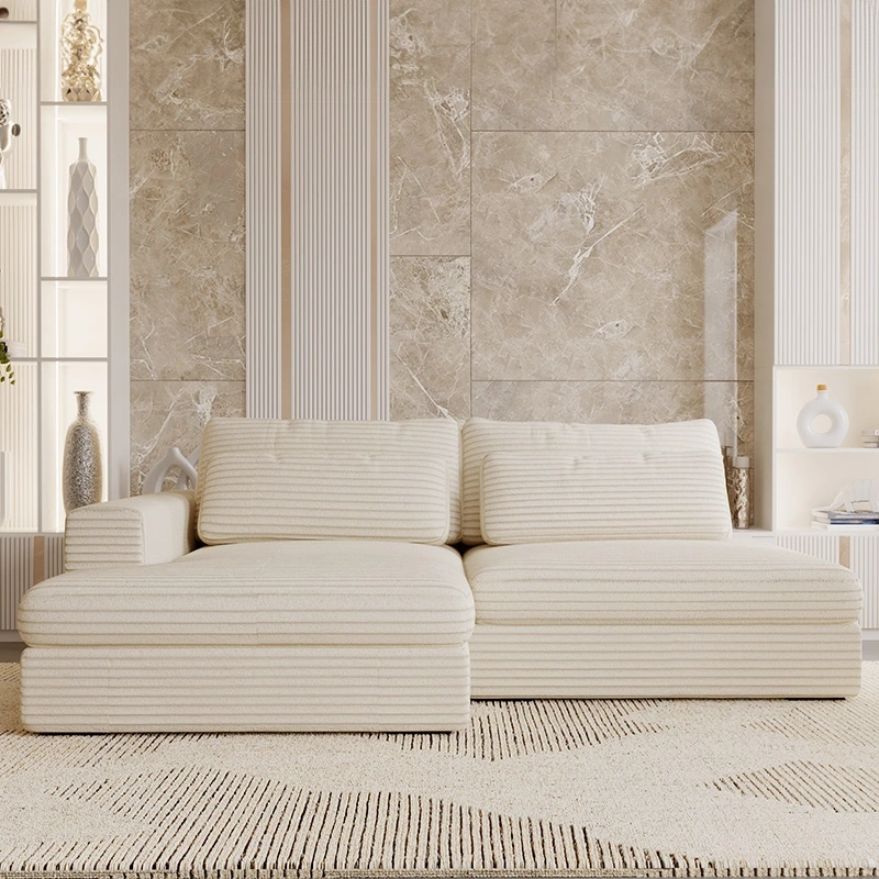 Narożnik Leida L z funkcją spania i pojemnikiem śmietankowy sztruks Narożnik Leida L z funkcją spania i pojemnikiem śmietankowy sztruks