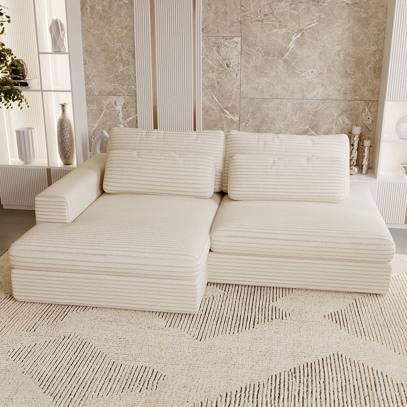 Narożnik Leida L z funkcją spania i pojemnikiem śmietankowy sztruks Narożnik Leida L z funkcją spania i pojemnikiem śmietankowy sztruks