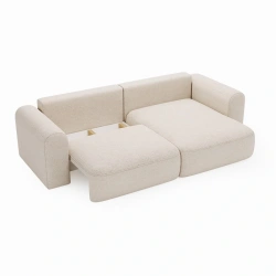 Narożnik Next L z funkcją spania i pojemnikiem kość słoniowa Narożnik Next L z funkcją spania i pojemnikiem kość słoniowa