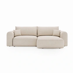 Narożnik Next L z funkcją spania i pojemnikiem kość słoniowa