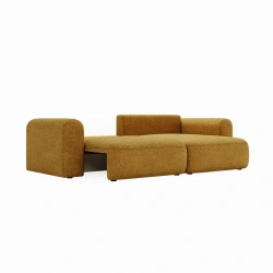 Narożnik Next L z funkcją spania i pojemnikiem na pościel musztardowy Narożnik Next L z funkcją spania i pojemnikiem na pościel musztardowy