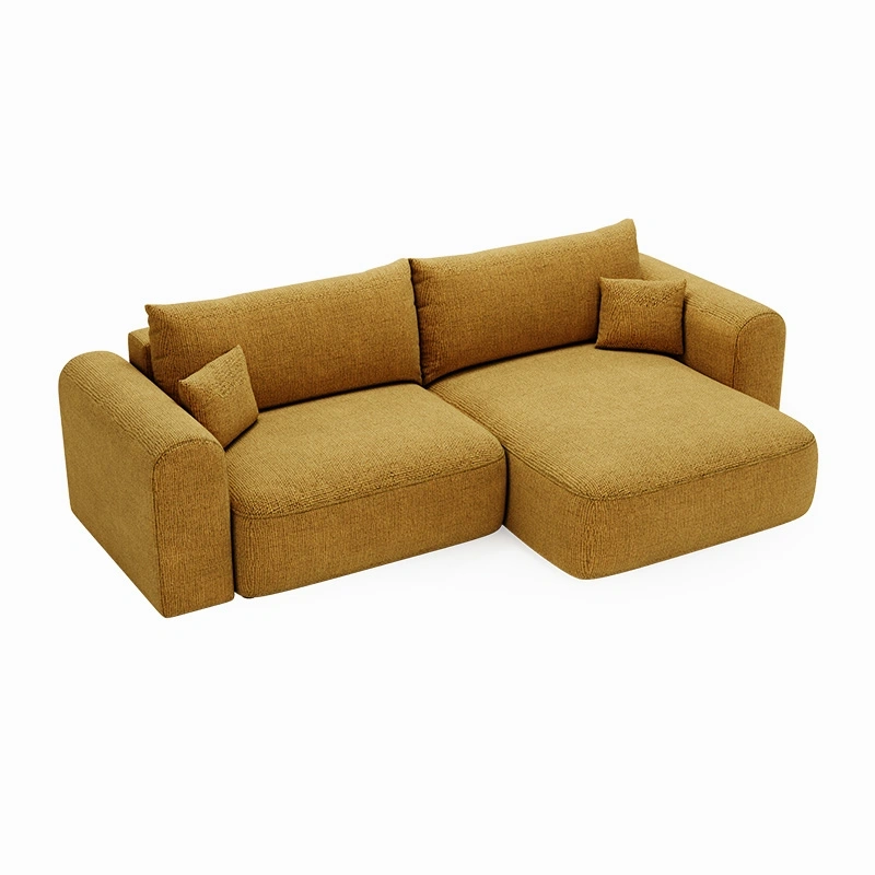 Narożnik Next L z funkcją spania i pojemnikiem na pościel musztardowy Narożnik Next L z funkcją spania i pojemnikiem na pościel musztardowy