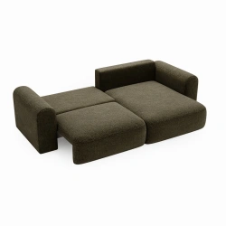 Narożnik Next L z funkcją spania i pojemnikiem na pościel oliwkowy Narożnik Next L z funkcją spania i pojemnikiem na pościel oliwkowy
