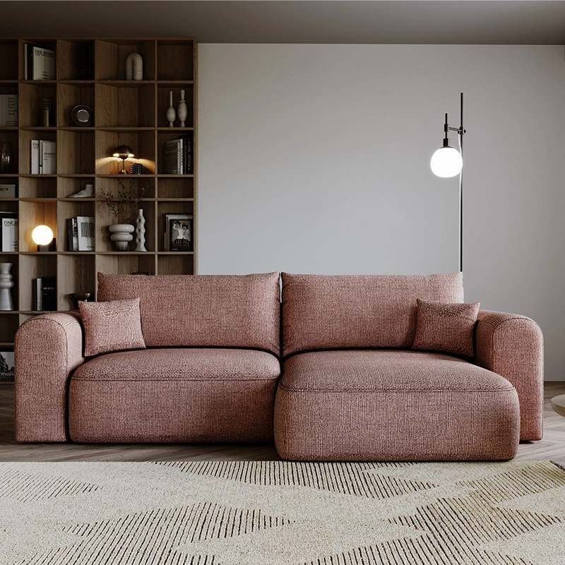 Narożnik Next L z funkcją spania i pojemnikiem na pościel pudrowy róż Narożnik Next L z funkcją spania i pojemnikiem na pościel pudrowy róż