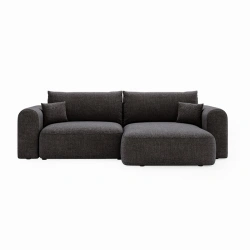 Narożnik Next L z funkcją spania i pojemnikiem na pościel stalowoszary