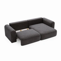 Narożnik Next L z funkcją spania i pojemnikiem na pościel stalowoszary Narożnik Next L z funkcją spania i pojemnikiem na pościel stalowoszary