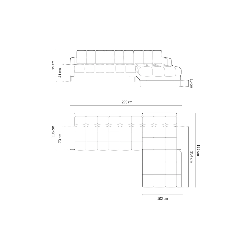 Narożnik aksamitny l-kształtny Bali Cosmopolitan Design