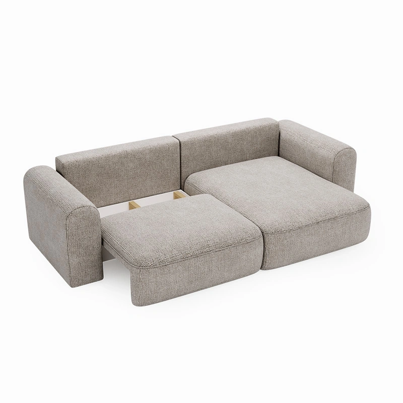 Narożnik Next L z funkcją spania i pojemnikiem na pościel srebrny Narożnik Next L z funkcją spania i pojemnikiem na pościel srebrny