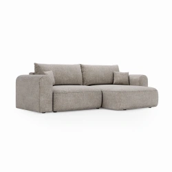 Narożnik Next L z funkcją spania i pojemnikiem na pościel srebrny Narożnik Next L z funkcją spania i pojemnikiem na pościel srebrny