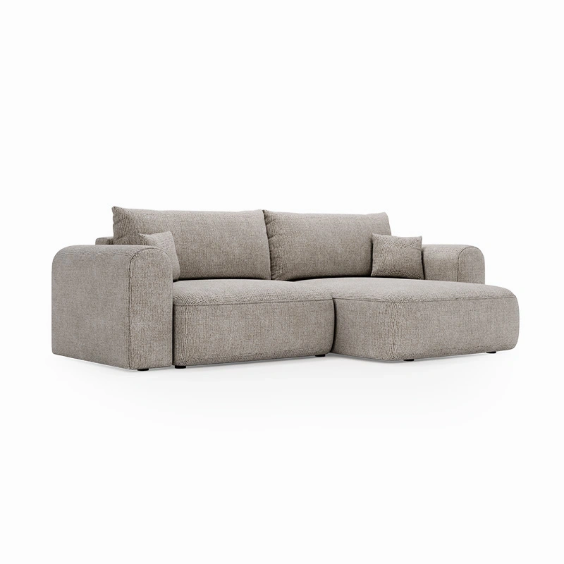 Narożnik Next L z funkcją spania i pojemnikiem na pościel srebrny Narożnik Next L z funkcją spania i pojemnikiem na pościel srebrny