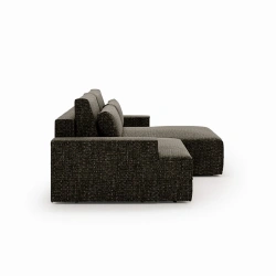 Narożnik L-kształtny Fresh z funkcją spania i pojemnikiem czarny Narożnik L-kształtny Fresh z funkcją spania i pojemnikiem czarny