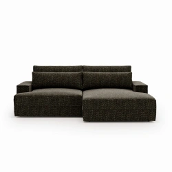 Narożnik L-kształtny Fresh z funkcją spania i pojemnikiem czarny