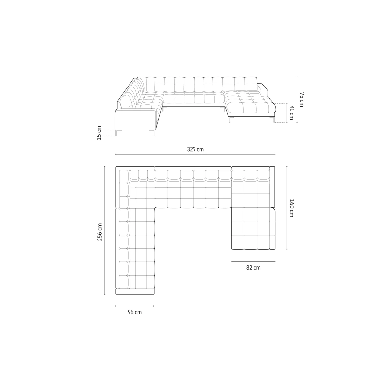 Sofa aksamitna panoramiczna 7 osobowa Bali Cosmopolitan Design Sofa aksamitna panoramiczna 7 osobowa Bali Cosmopolitan Design