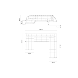 Sofa aksamitna panoramiczna 7 osobowa Bali Cosmopolitan Design