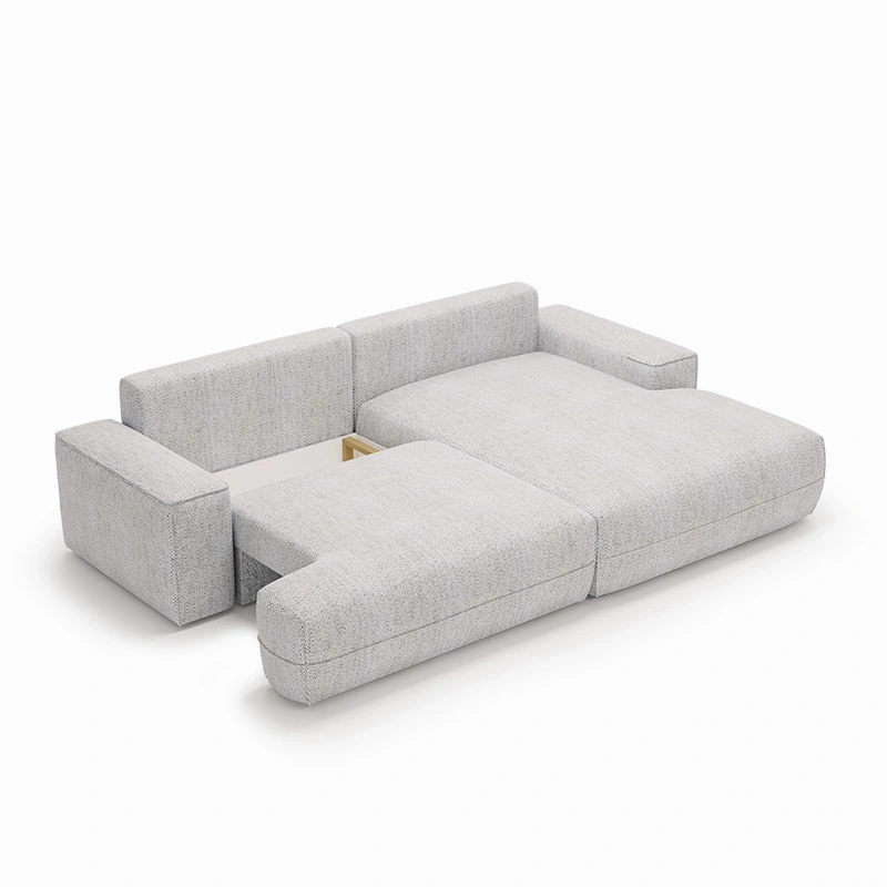 Narożnik L-kształtny Fresh z funkcją spania i pojemnikiem jasnoszary Narożnik L-kształtny Fresh z funkcją spania i pojemnikiem jasnoszary