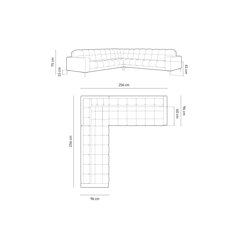 Narożnik aksamitny symetryczny Bali Cosmopolitan Design Narożnik aksamitny symetryczny Bali Cosmopolitan Design