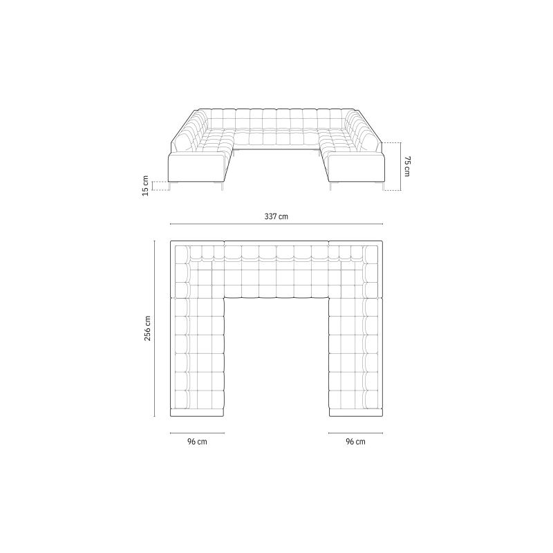 Sofa aksamitna panoramiczna 9-osobowa Bali Cosmopolitan Design Sofa aksamitna panoramiczna 9-osobowa Bali Cosmopolitan Design