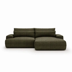 Narożnik L-kształtny Fresh z funkcją spania i pojemnikiem zielony