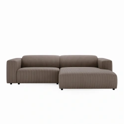 Nowoczesny narożnik L-kształtny Passito orzechowy sztruks