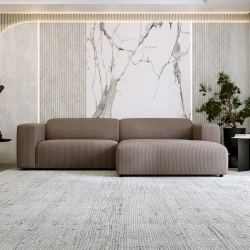 Nowoczesny narożnik L-kształtny Passito orzechowy sztruks Nowoczesny narożnik L-kształtny Passito orzechowy sztruks