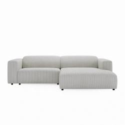 Nowoczesny narożnik L-kształtny Passito biały sztruks