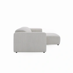 Nowoczesny narożnik L-kształtny Passito biały sztruks Nowoczesny narożnik L-kształtny Passito biały sztruks