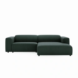 Nowoczesny narożnik L-kształtny Passito butelkowa zieleń