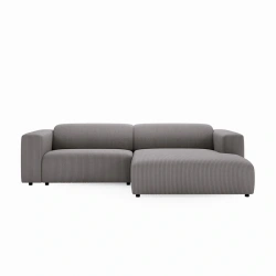 Nowoczesny narożnik L-kształtny Passito ciemnoszary sztruks