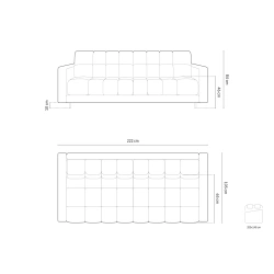 Sofa aksamitna 3-osobowa Bali z funkcją spania Cosmopolitan Design Sofa aksamitna 3-osobowa Bali z funkcją spania Cosmopolitan Design