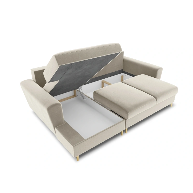 Narożnik aksamitny Kyoto z funkcją spania Cosmopolitan Design Narożnik aksamitny Kyoto z funkcją spania Cosmopolitan Design