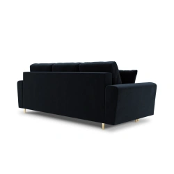 Sofa aksamitna 3 osobowa Kyoto z funkcją spania i pojemnikiem