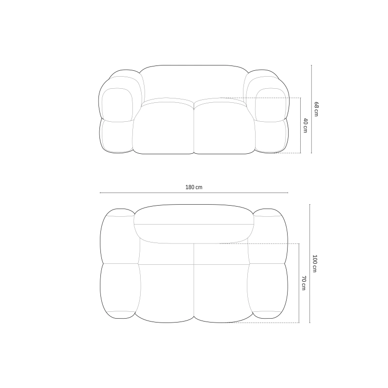 Sofa aksamitna 2-osobowa Loretto Cosmopolitan Design Sofa aksamitna 2-osobowa Loretto Cosmopolitan Design