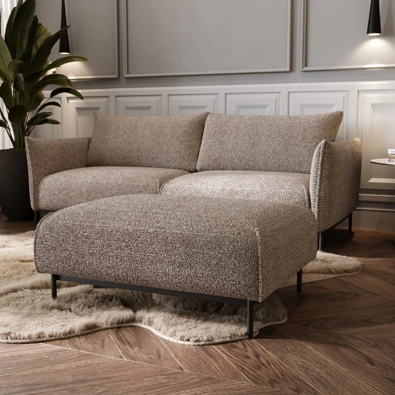 Elegancka Pufa Bueno na metalowym stelażu Elegancka Pufa Bueno na metalowym stelażu