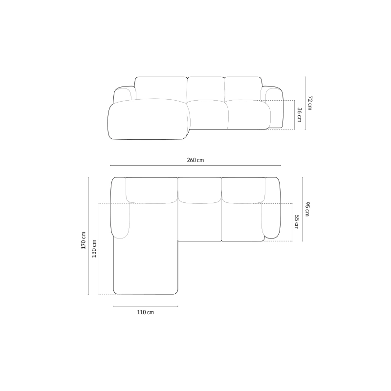 Narożnik 4 osobowy Nolio tkanina aksamitna Casino Cosmopolitan Design
