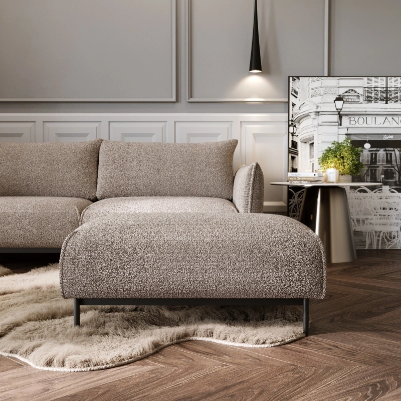 Elegancka Pufa Bueno na metalowym stelażu Elegancka Pufa Bueno na metalowym stelażu