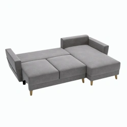 Nowoczesny narożnik L-kształtny Fray z funkcją spania i pojemnikiem Nowoczesny narożnik L-kształtny Fray z funkcją spania i pojemnikiem