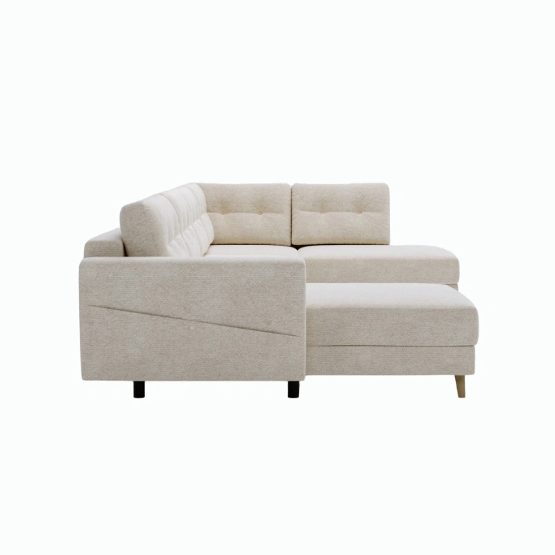 Narożnik U-kszałtny Gwen w stylu skandynawskim z funkcją spania Narożnik U-kszałtny Gwen w stylu skandynawskim z funkcją spania