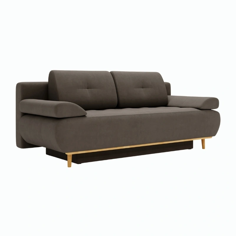 Pikowana sofa Raspberry z funkcją spania i pojemnikiem na pościel Pikowana sofa Raspberry z funkcją spania i pojemnikiem na pościel