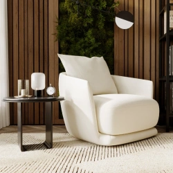 Nowoczesny fotel tapicerowany obrotowy Wish Nowoczesny fotel tapicerowany obrotowy Wish