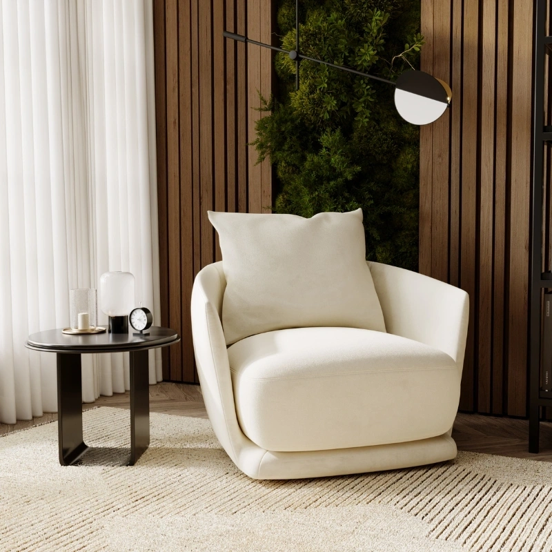 Nowoczesny fotel tapicerowany obrotowy Wish Nowoczesny fotel tapicerowany obrotowy Wish