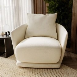 Nowoczesny fotel tapicerowany obrotowy Wish Nowoczesny fotel tapicerowany obrotowy Wish