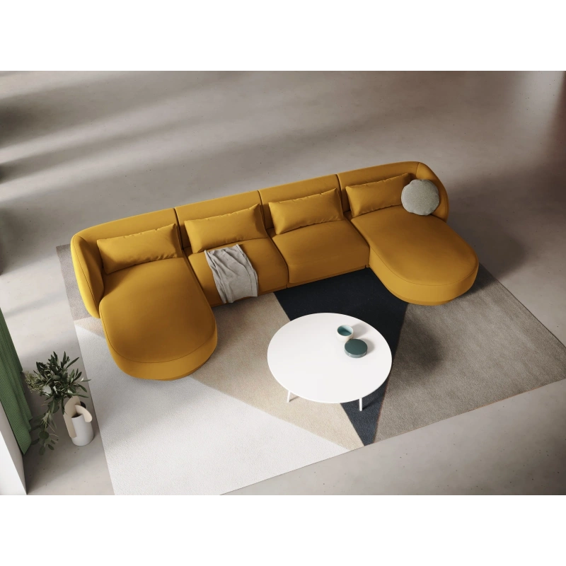 Narożnik 5-os panoramiczny Tulum tkanina welurowa Bluvel Cosmopolitan Design