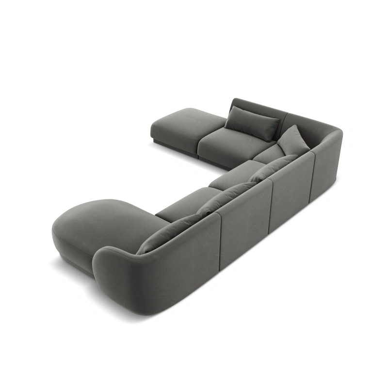 Narożnik 6-os panoramiczny Tulum tkanina welurowa Bluvel Cosmopolitan Design