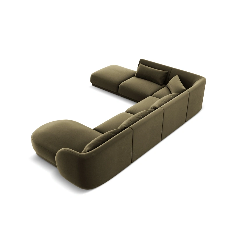 Narożnik 6-os panoramiczny Tulum tkanina welurowa Bluvel Cosmopolitan Design