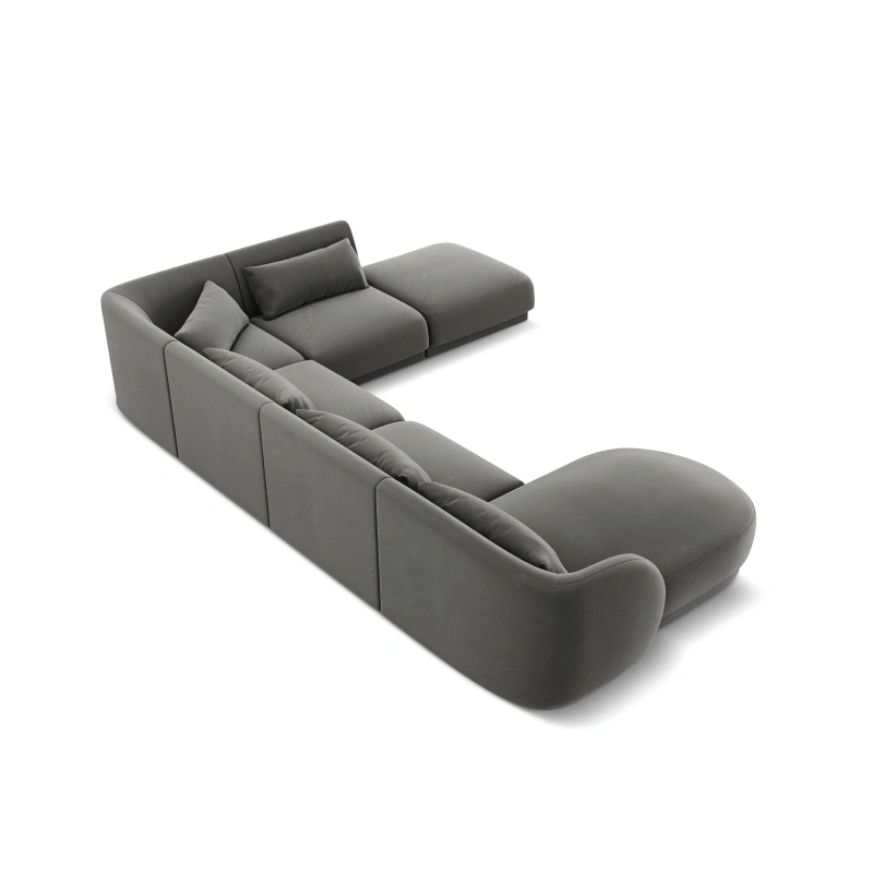 Narożnik 6-os panoramiczny Tulum tkanina welurowa Bluvel Cosmopolitan Design