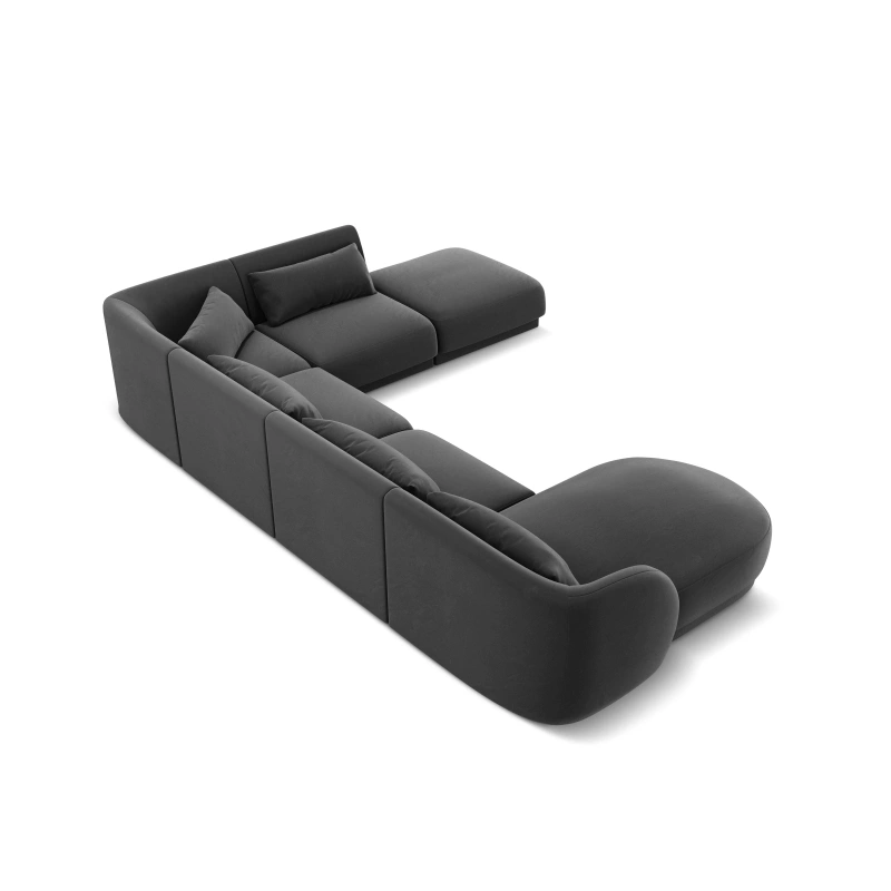 Narożnik 6-os panoramiczny Tulum tkanina welurowa Bluvel Cosmopolitan Design
