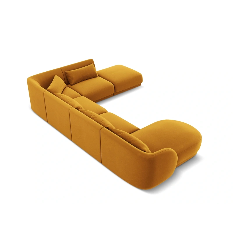 Narożnik 6-os panoramiczny Tulum tkanina welurowa Bluvel Cosmopolitan Design