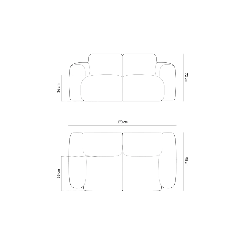 Sofa 2 osobowa Nolio tkanina szenilowa Haga Cosmopolitan Design Sofa 2 osobowa Nolio tkanina szenilowa Haga Cosmopolitan Design