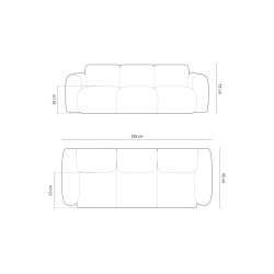 Sofa 3 osobowa Nolio tkanina szenilowa Haga Cosmopolitan Design Sofa 3 osobowa Nolio tkanina szenilowa Haga Cosmopolitan Design